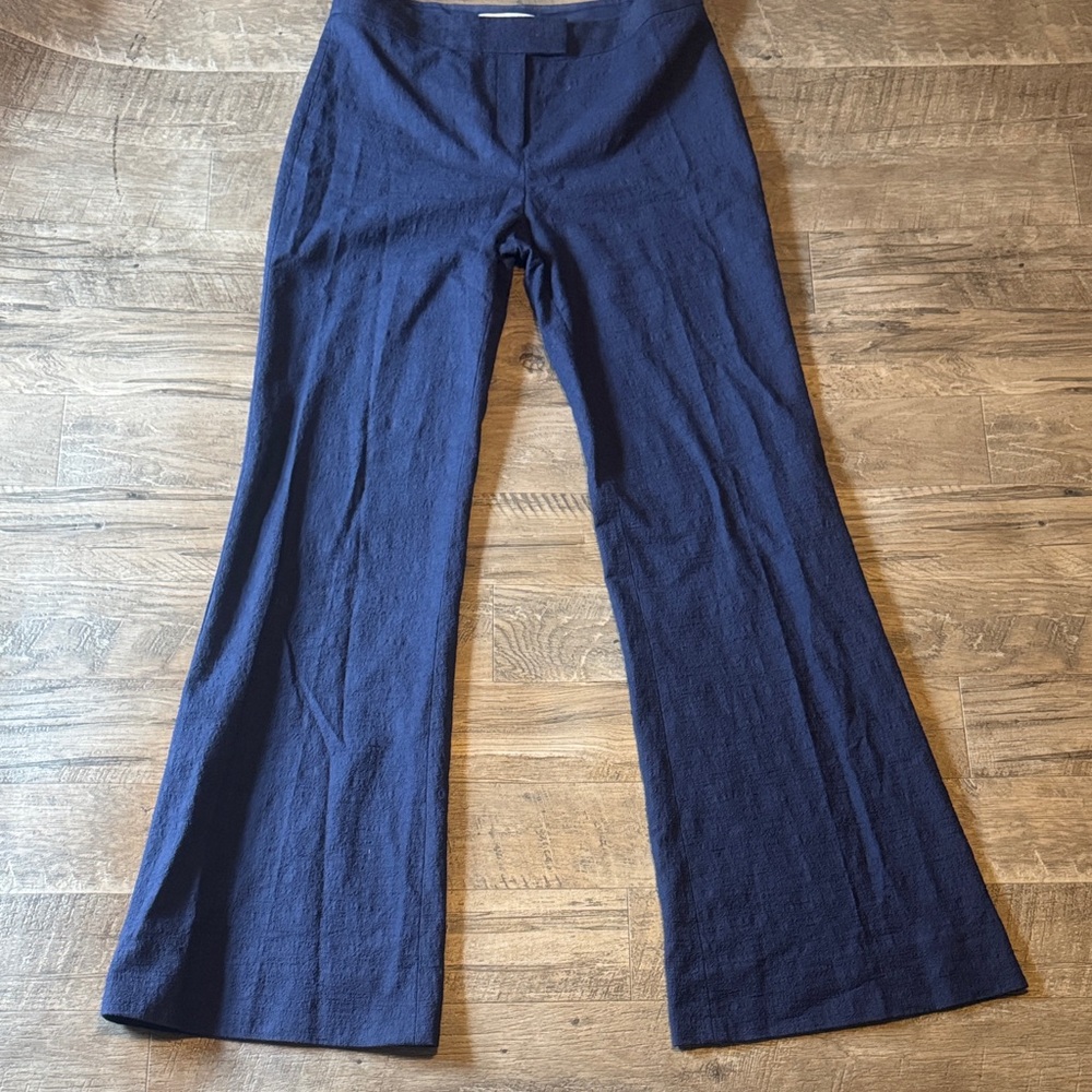 Diane Von Furstenberg Textured Blue Dress Pants - Size 10